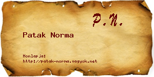 Patak Norma névjegykártya